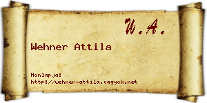 Wehner Attila névjegykártya